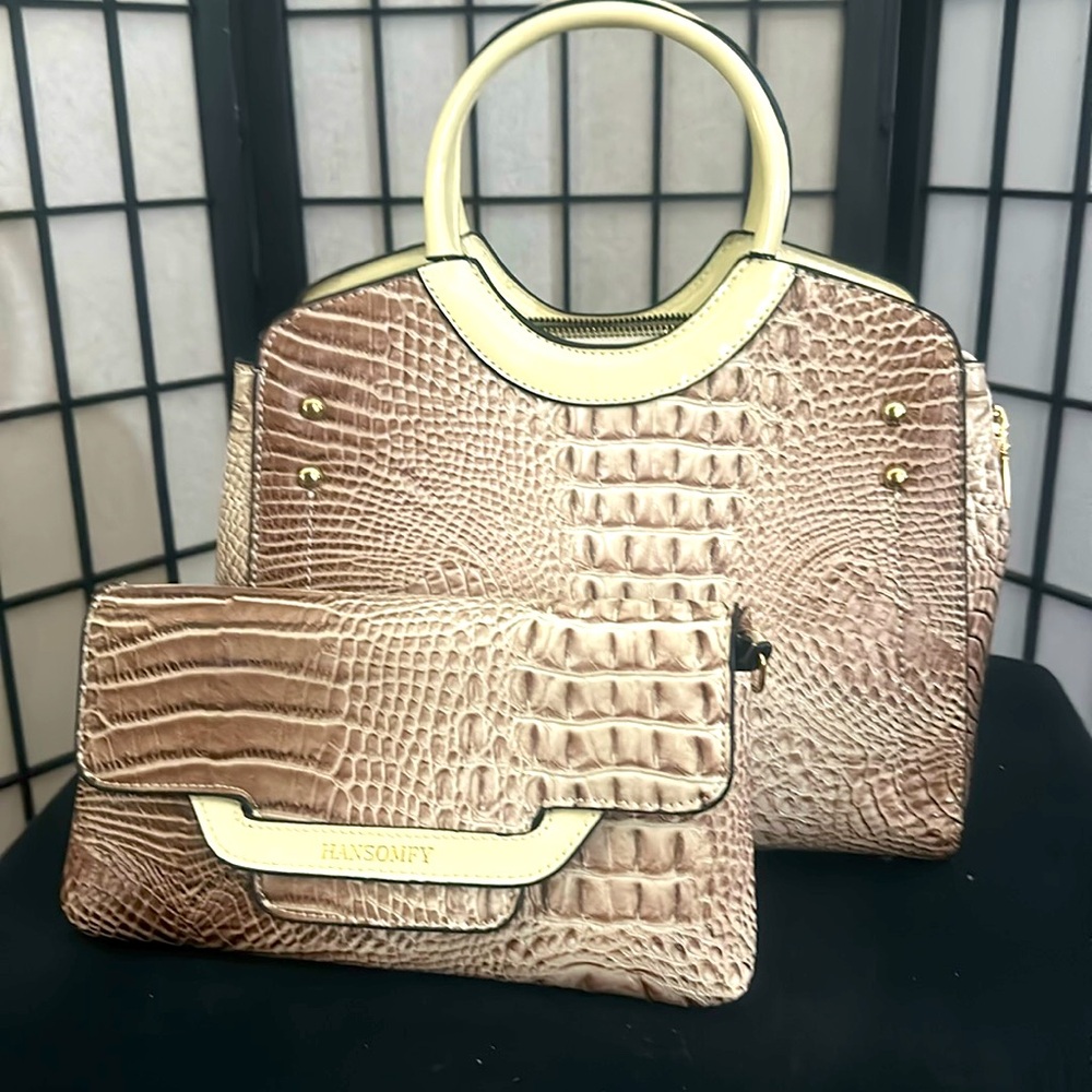 Brand New Medium Size Satchel Handbag With Clutch Bag Included